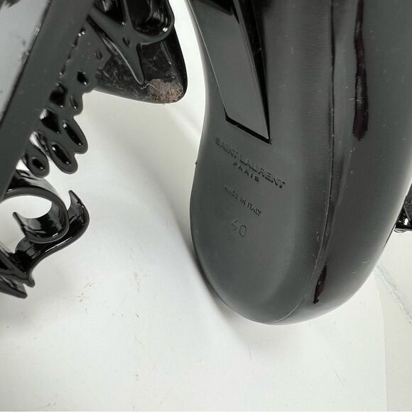 SAINT LAURENT Patent Opyum Appelle Moi Ankle Strap Pump 40 Black - Picture 11 of 13